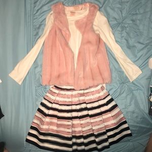 Top with faux fur vest